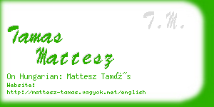 tamas mattesz business card